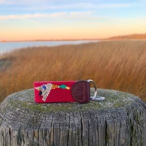 Brand New Needlepoint Mallard Key Fob